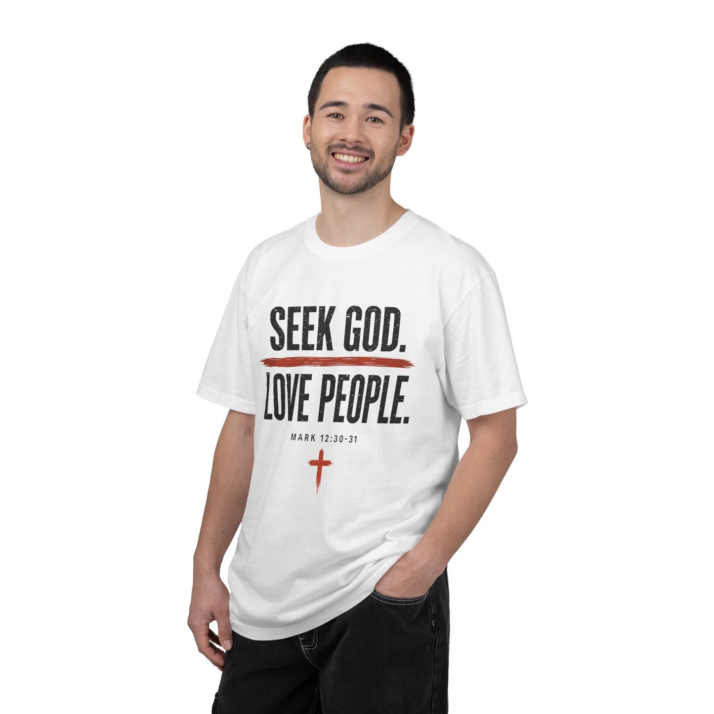 Seek God. Love People. – Stacked Tee, Light Palette (Comfort Colors) – product image 12
