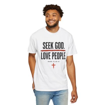Seek God. Love People. – Stacked Tee, Light Palette (Comfort Colors) – product image 13