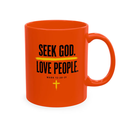 Seek God. Love People. – Stacked Color Mug – product image 8