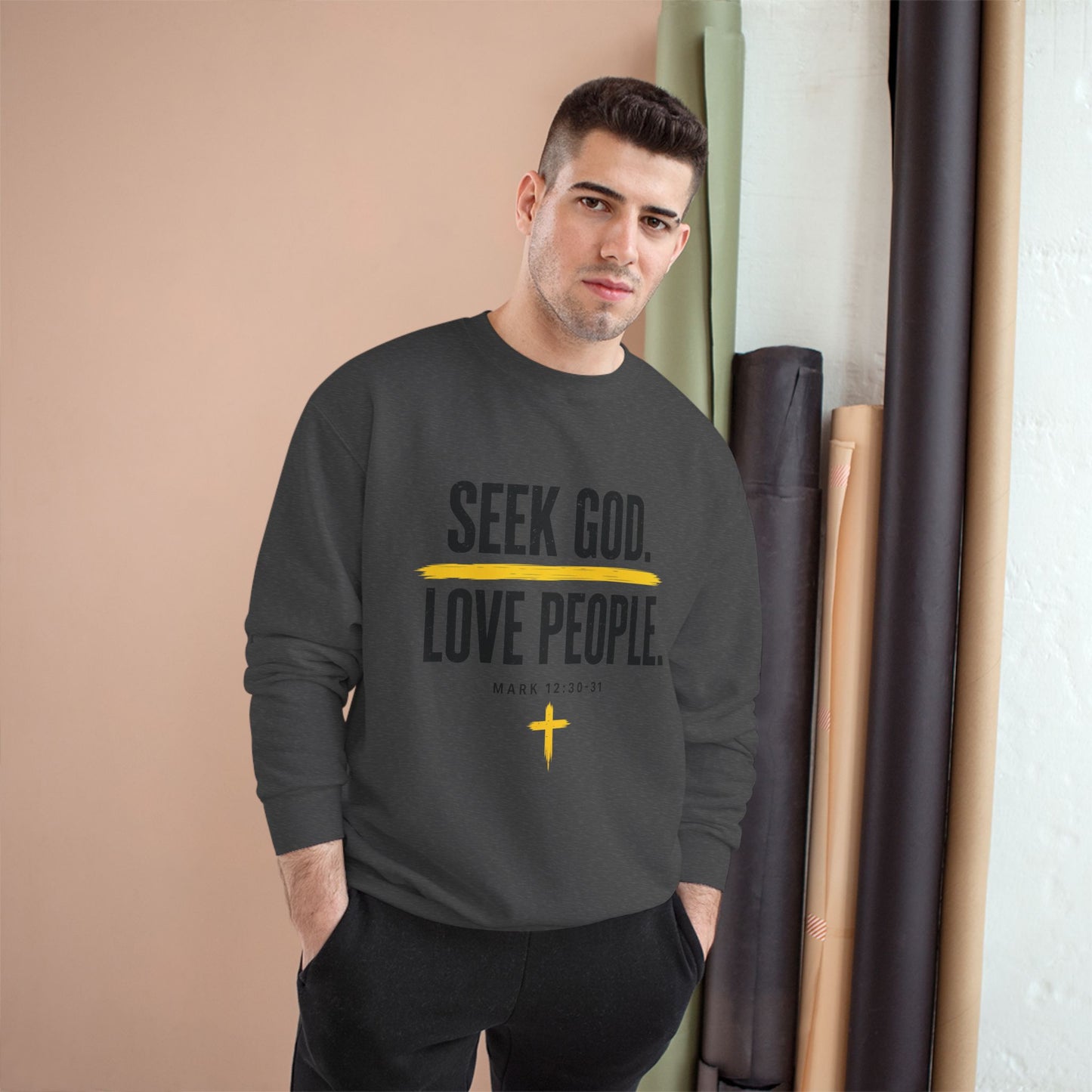 Seek God. Love People. – Stacked Champion Crewneck – product image 9