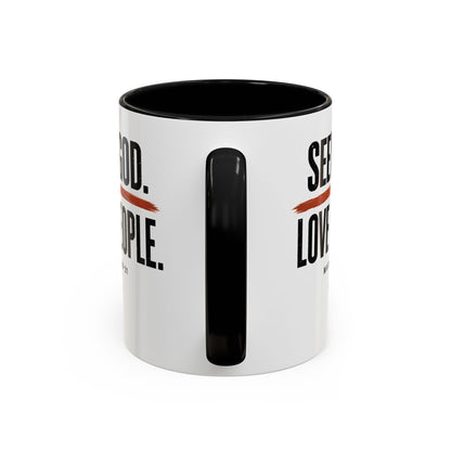 Seek God. Love People. – Stacked Accent Mug – product image 7
