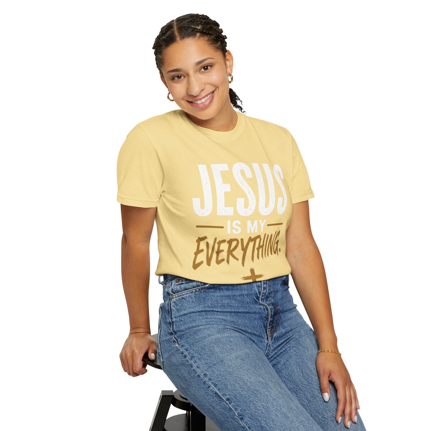 Jesus Is My Everything – Stacked Tee, Warm Palette (Comfort Colors) – product image 3