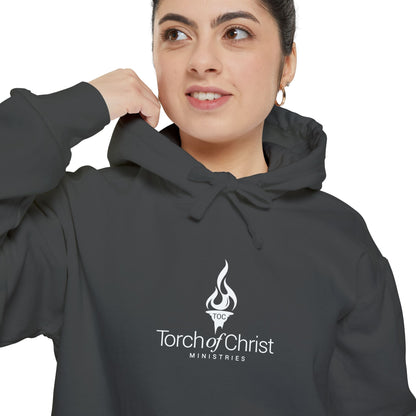 Torch Logo – Minimalist Garment-Dyed Hoodie – product image 1