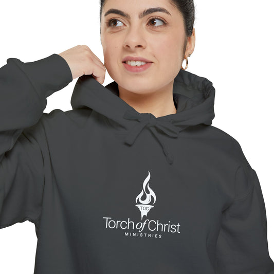 Torch Logo – Minimalist Garment-Dyed Hoodie – product image 1
