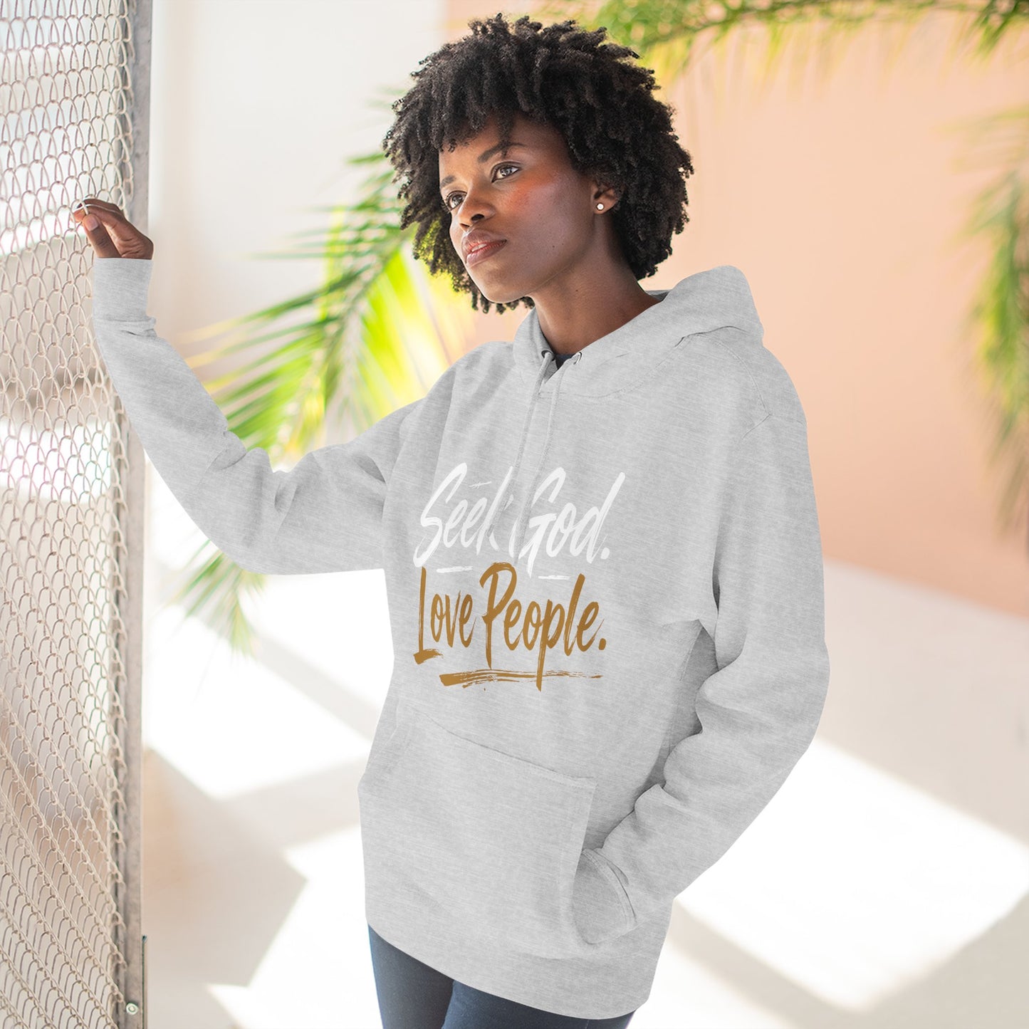 Seek God. Love People. – Script Fleece Hoodie (Lane Seven) – product image 2