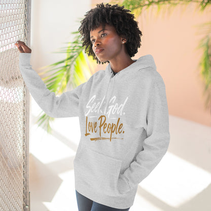 Seek God. Love People. – Script Fleece Hoodie (Lane Seven) – product image 2