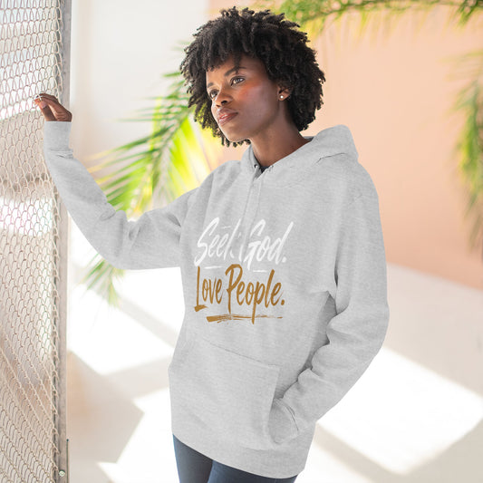 Seek God. Love People. – Script Fleece Hoodie (Lane Seven) – product image 2