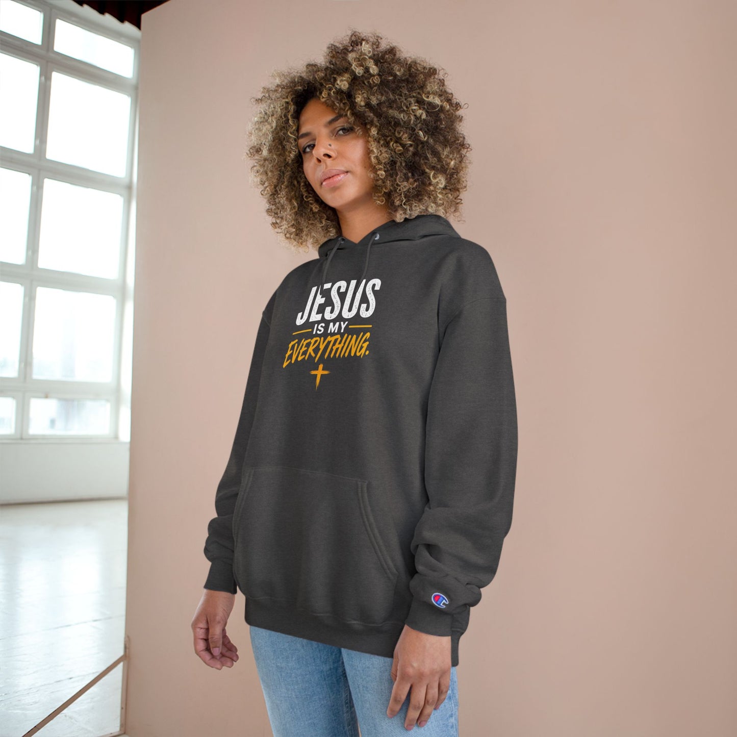 Jesus Is My Everything – Stacked Gold Champion Hoodie – product image 10