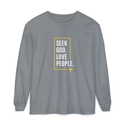 Seek God. Love People. – Stacked Long-Sleeve Tee (Comfort Colors) – product image 14