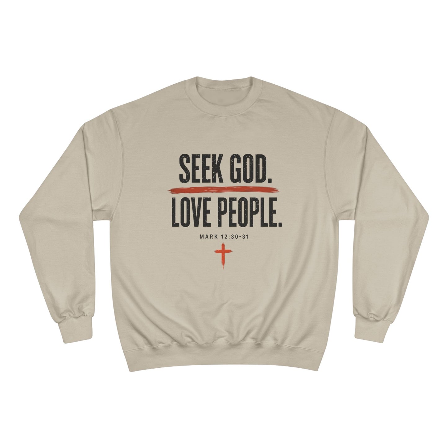 Seek God. Love People. – Stacked Champion Crewneck – product image 4