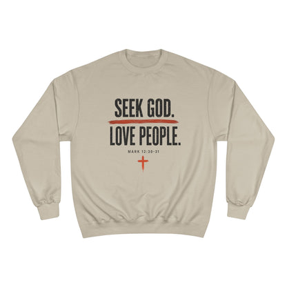 Seek God. Love People. – Stacked Champion Crewneck – product image 4