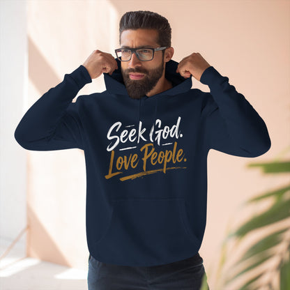 Seek God. Love People. – Script Fleece Hoodie (Lane Seven) – product image 5