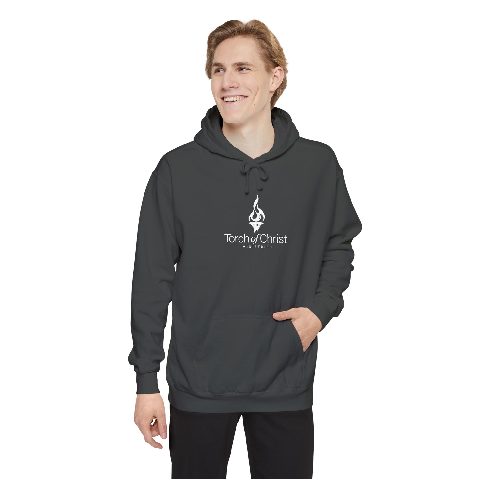 Torch Logo – Minimalist Garment-Dyed Hoodie – product image 8