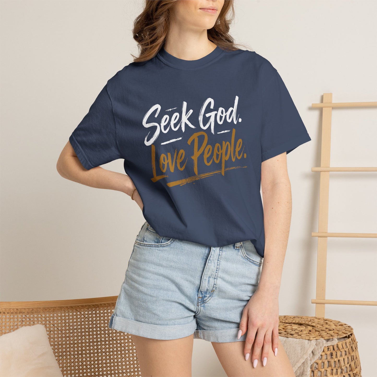 Seek God. Love People. – Script Tee (Comfort Colors) – product image 2