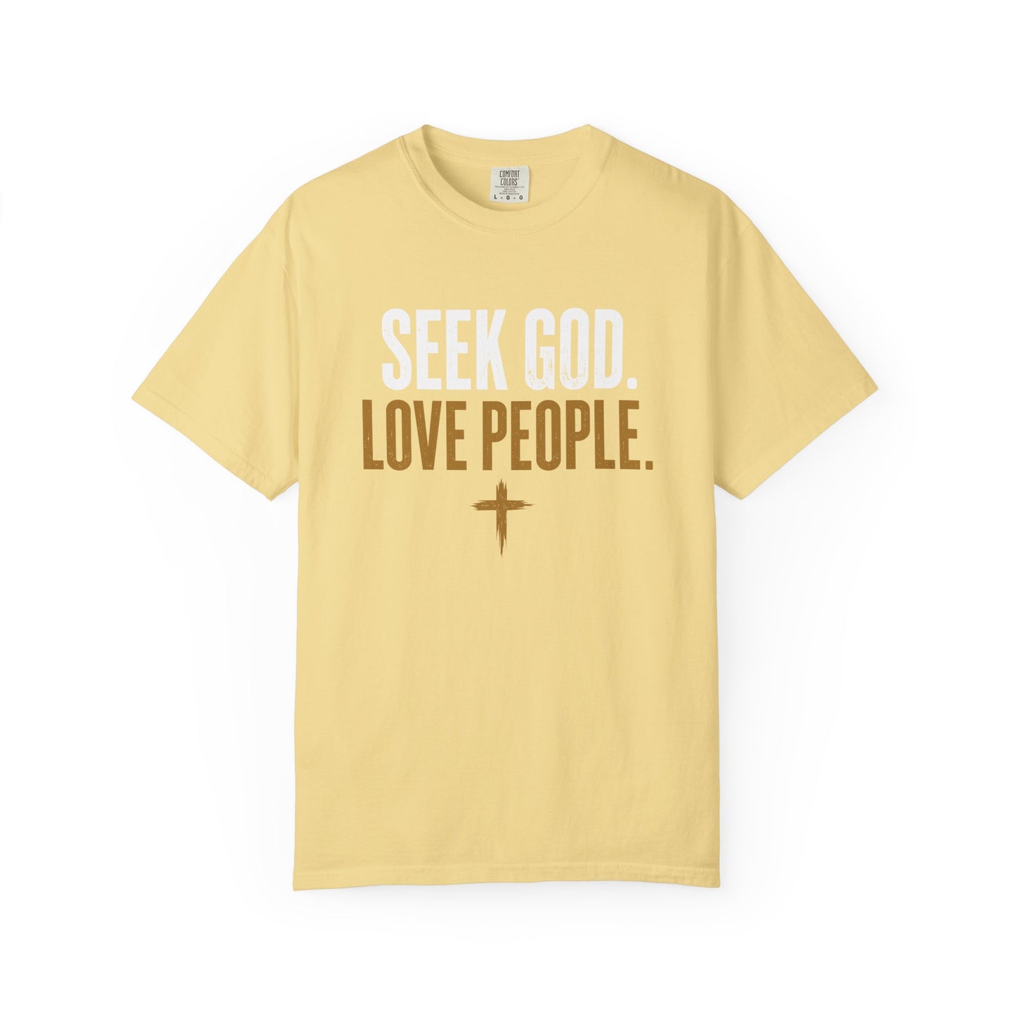Seek God. Love People. – Stacked Tee, Deep Palette (Comfort Colors) – product image 10