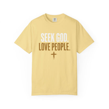 Seek God. Love People. – Stacked Tee, Deep Palette (Comfort Colors) – product image 10