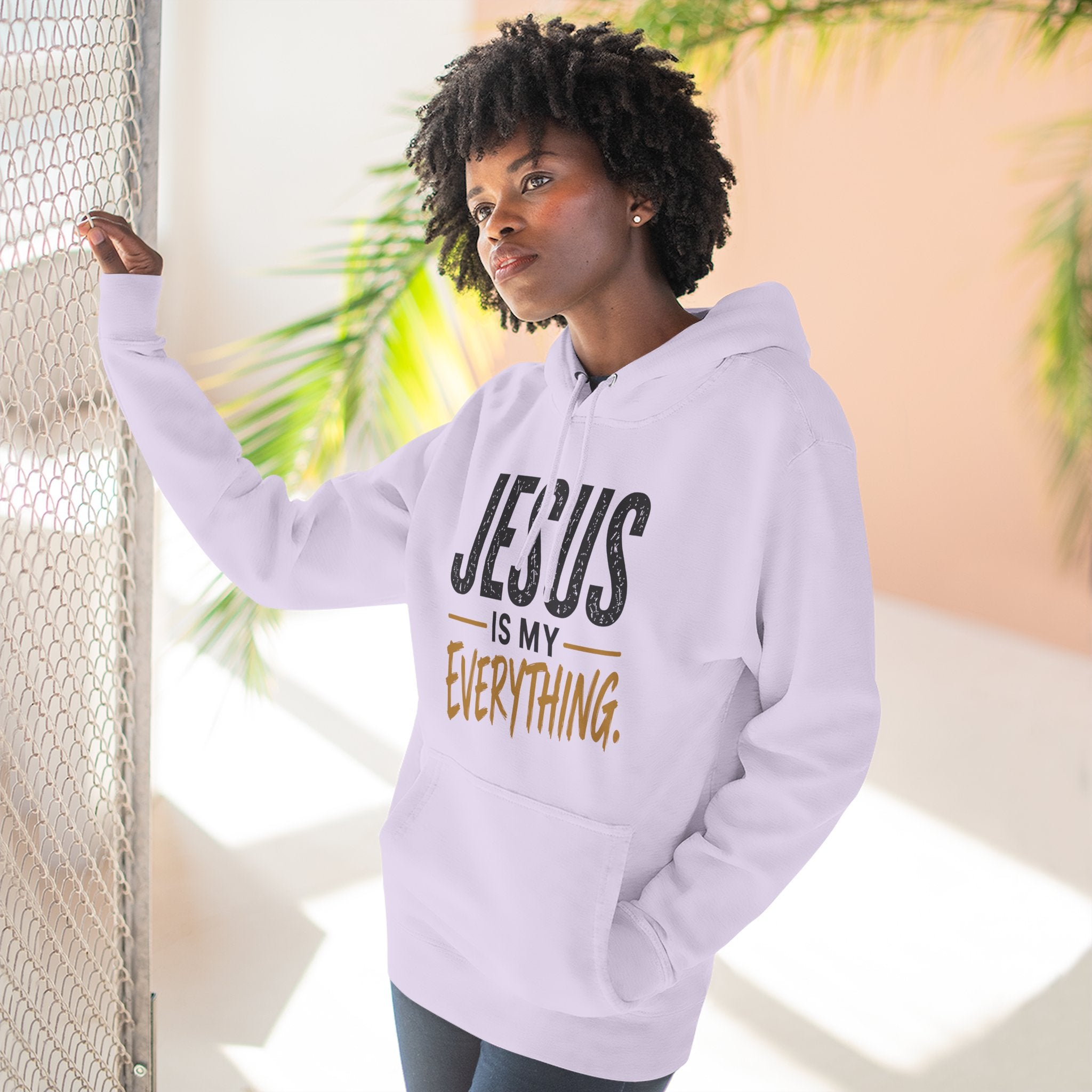 Jesus Is My Everything – Stacked Fleece Hoodie, Light Palette (Lane Seven) – product image 4