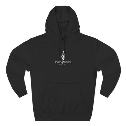 White embroidered Torch Logo Lane Seven fleece hoodie