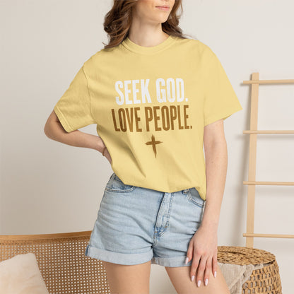 Seek God. Love People. – Stacked Tee, Deep Palette (Comfort Colors) – product image 11