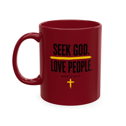 Seek God. Love People. – Stacked Color Mug – product image 4