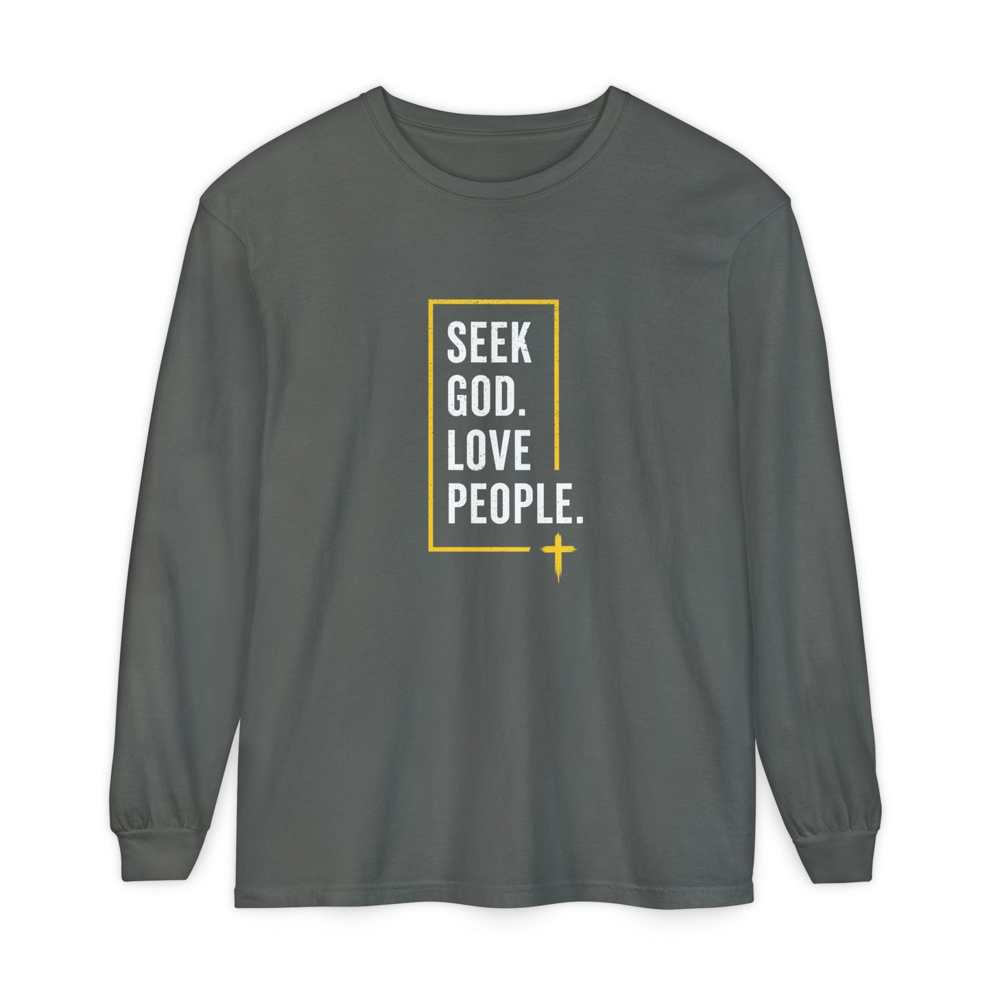 Seek God. Love People. – Stacked Long-Sleeve Tee (Comfort Colors) – product image 13