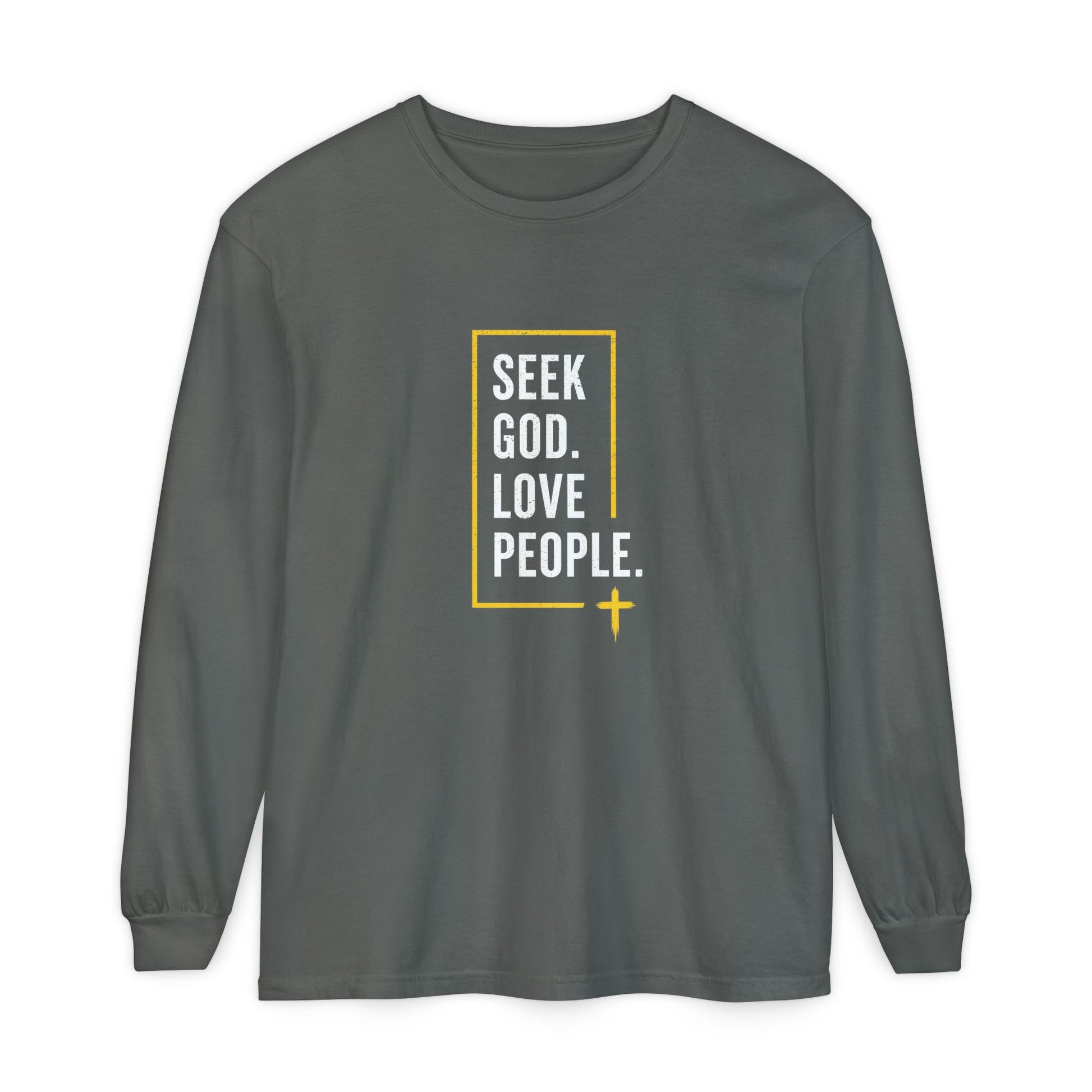 Seek God. Love People. – Stacked Long-Sleeve Tee (Comfort Colors) – product image 13