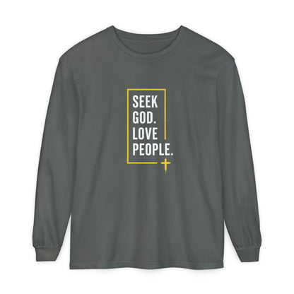 Seek God. Love People. – Stacked Long-Sleeve Tee (Comfort Colors) – product image 13