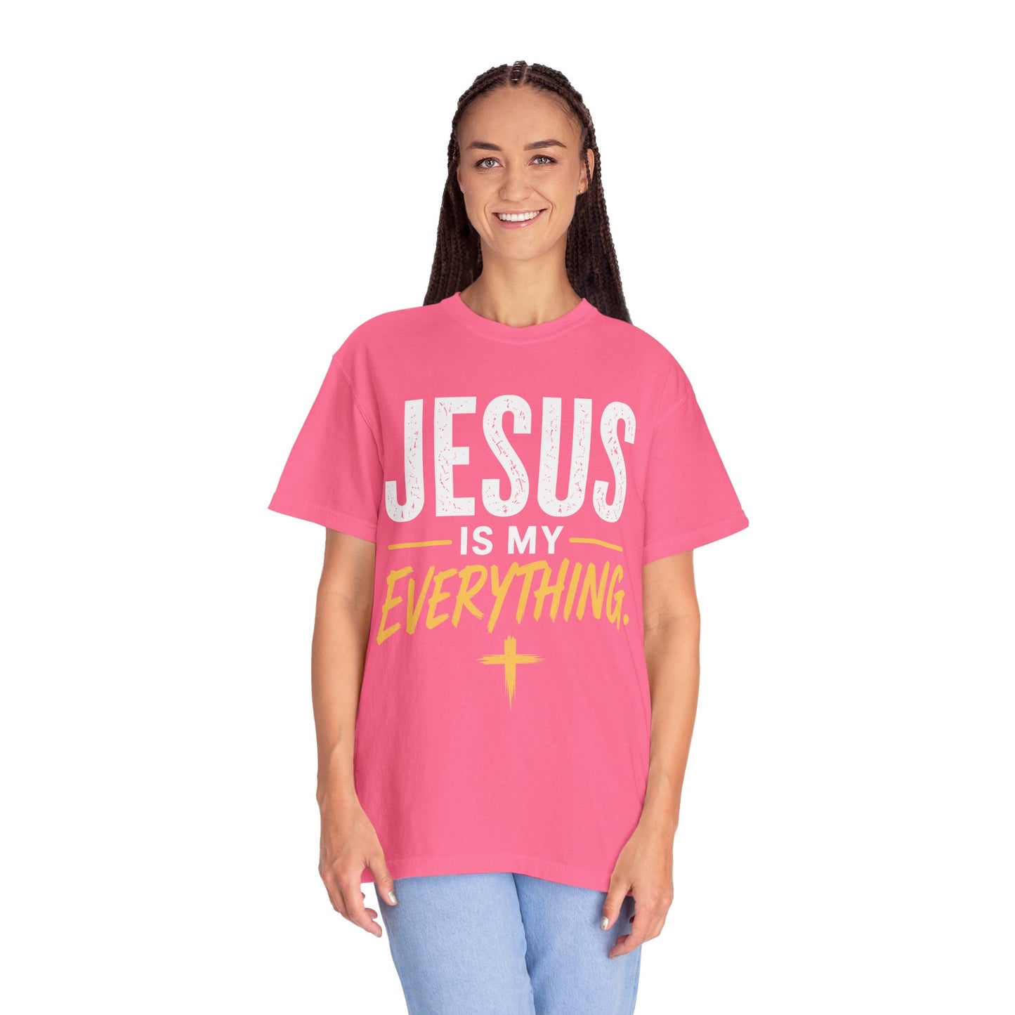 Jesus Is My Everything – Stacked Tee, Deep Palette (Comfort Colors) – product image 7