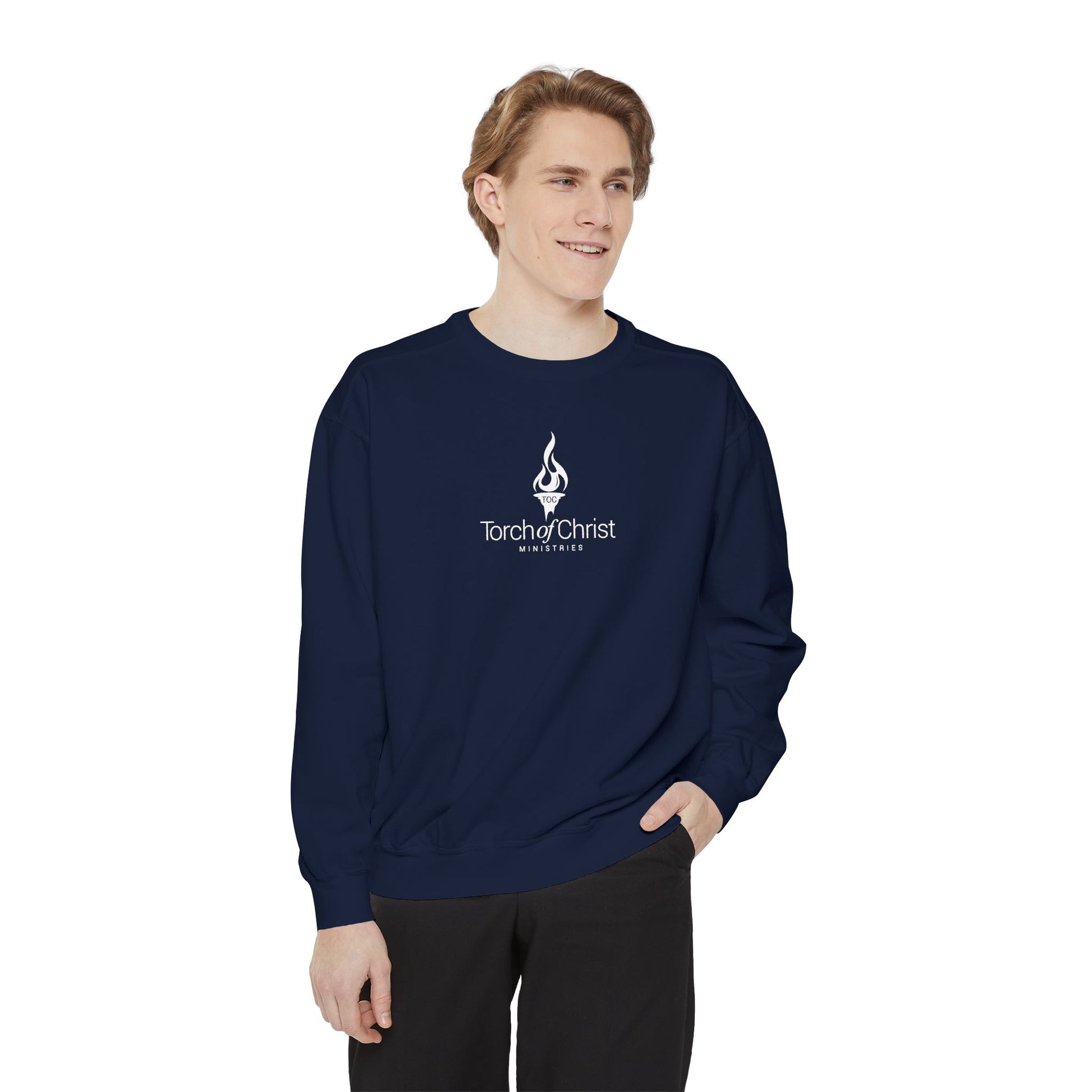 Torch Logo – Minimalist Garment-Dyed Crewneck – product image 3