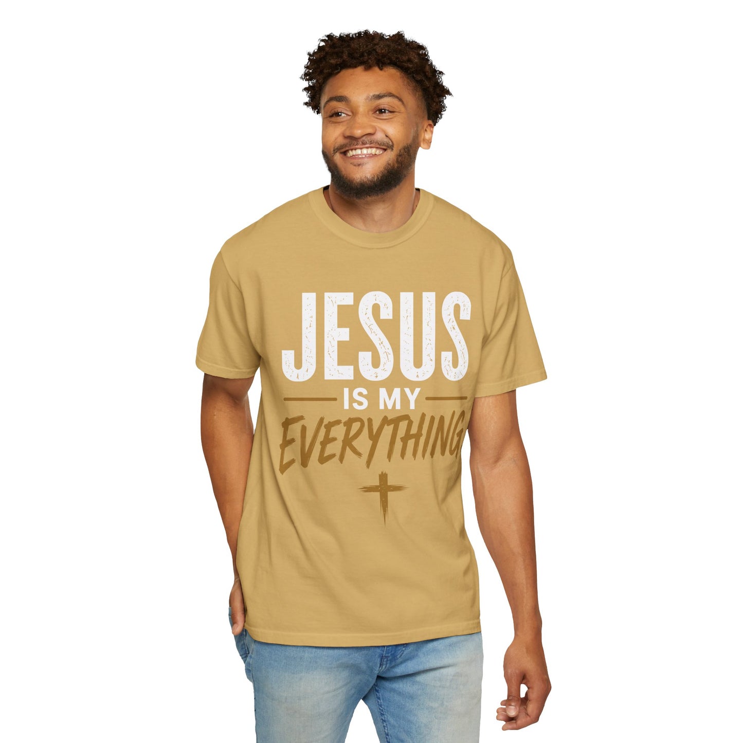 Jesus Is My Everything – Stacked Tee, Warm Palette (Comfort Colors) – product image 4